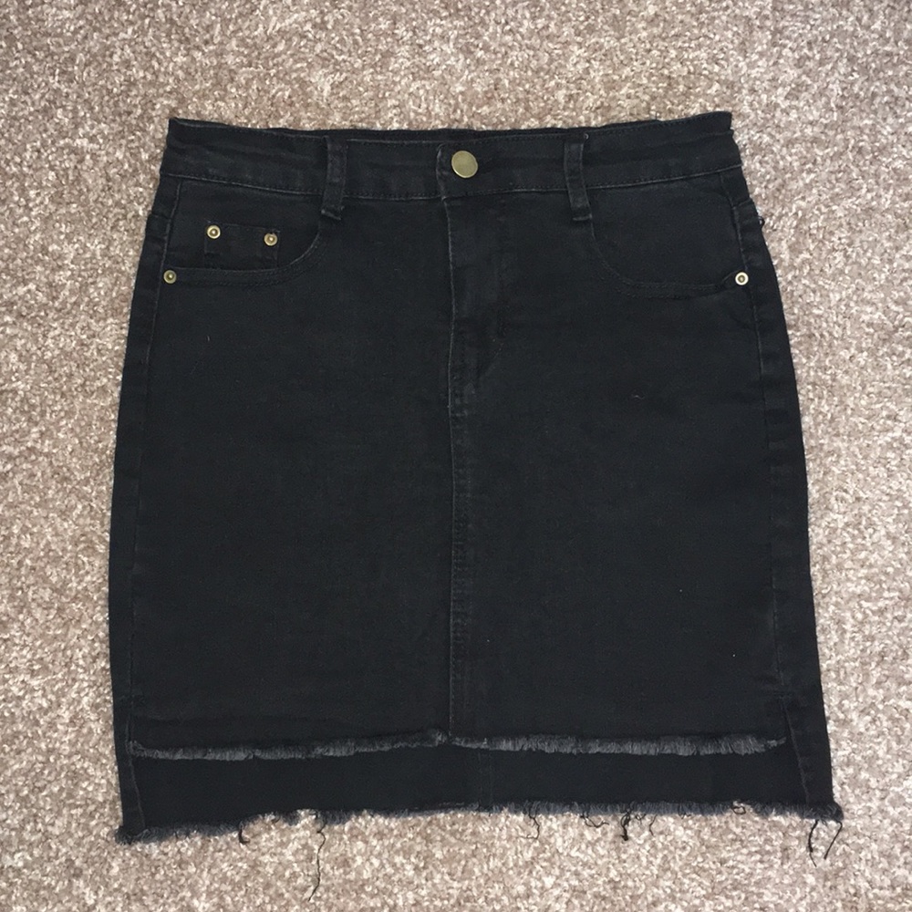 Black Denim Skirt